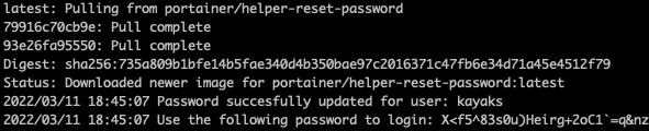 Portainer - Reset the admin user's password